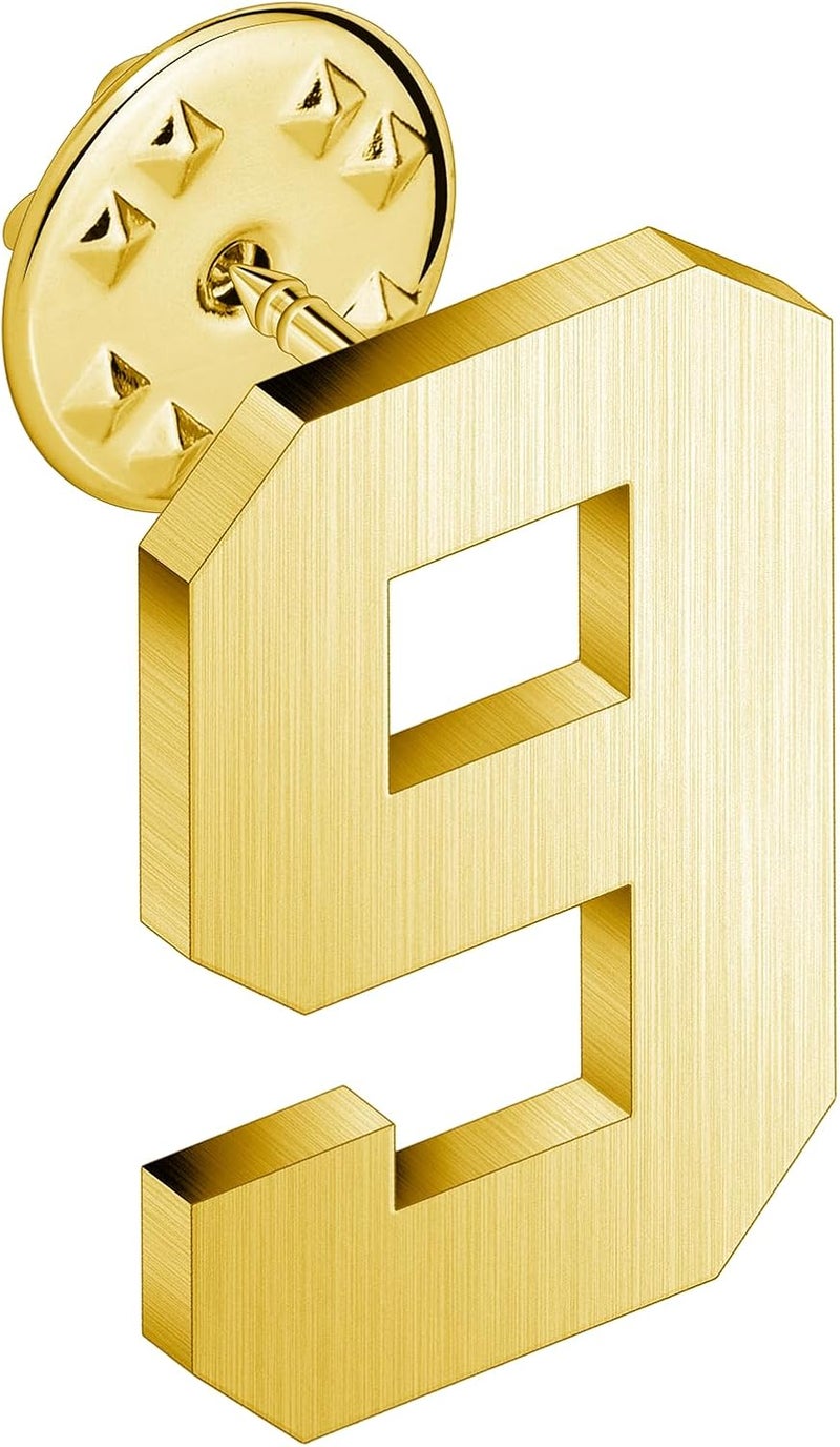 AMITER Personalized 0-100 Number Lapel Pins, 18K Gold Brooch Pin Tie Tacks for Suits, Neckties, Hats, Men & Women - Image 1
